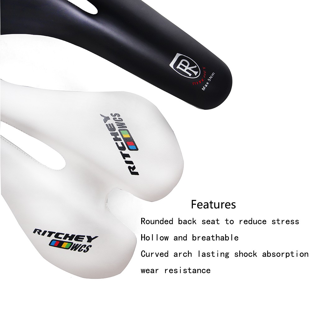 Ritchey wcs Yên Xe Đạp Bằng Da pu Thoáng Khí Có Nhãn Màu Trắng / Đen