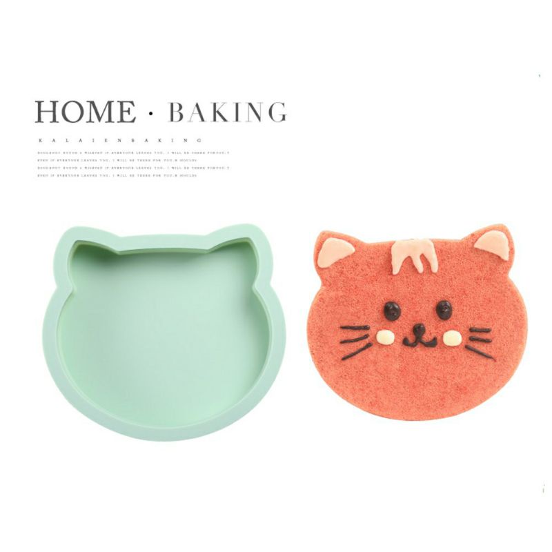 Khuôn bánh hình mèo siêu xinh, chất liệu silicone cao cấp