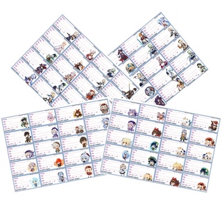 nhãn vở genshin impact 20-80 hình khác nhau/ nhãn vở in hình genshin impact