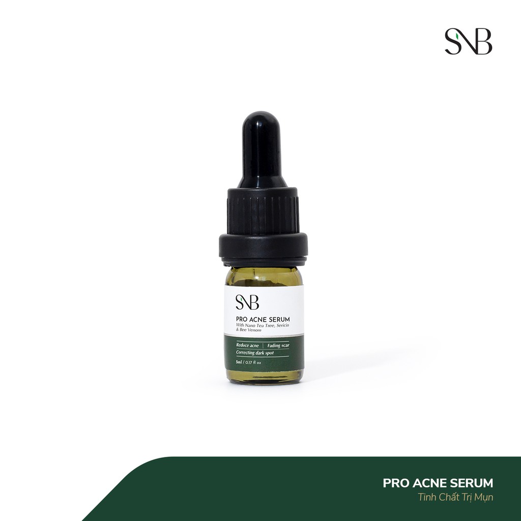 Tinh Chất Giảm Mụn PRO ACNE SERUM SNB Chiết Xuất Thiên Nhiên 5ml - Dùng Cho Mụn Bọc, Mụn Mủ, Mụn Đầu Đen, Đầu Trắng