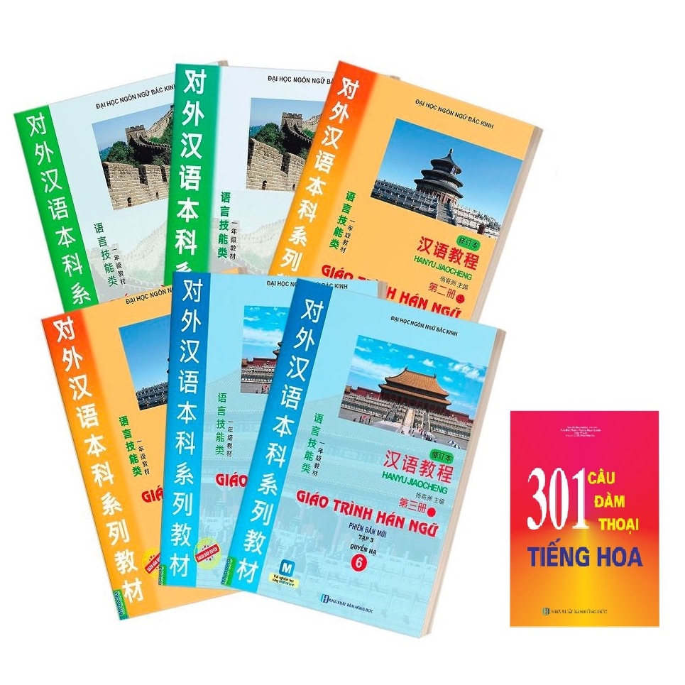 Sách - Combo Trọn Bộ 6 Quyển Giáo Trình Hán Ngữ TẶNG Cuốn 301 Câu Đàm Thoại Tiếng Hoa