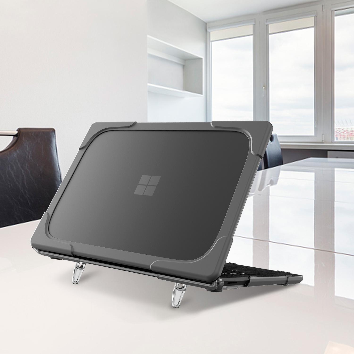 Ốp lưng da chống rơi có giá đỡ cho Microsoft Surface Laptop 1/2/3 13.5 inch model bàn phím 1769 1867