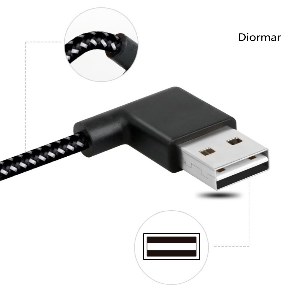 Dây Cáp Sạc Truyền Dữ Liệu Type-C Sang Usb 90 Độ 0.2 / 1 / 2m 2.4a Cho Điện Thoại / Máy Tính Bảng