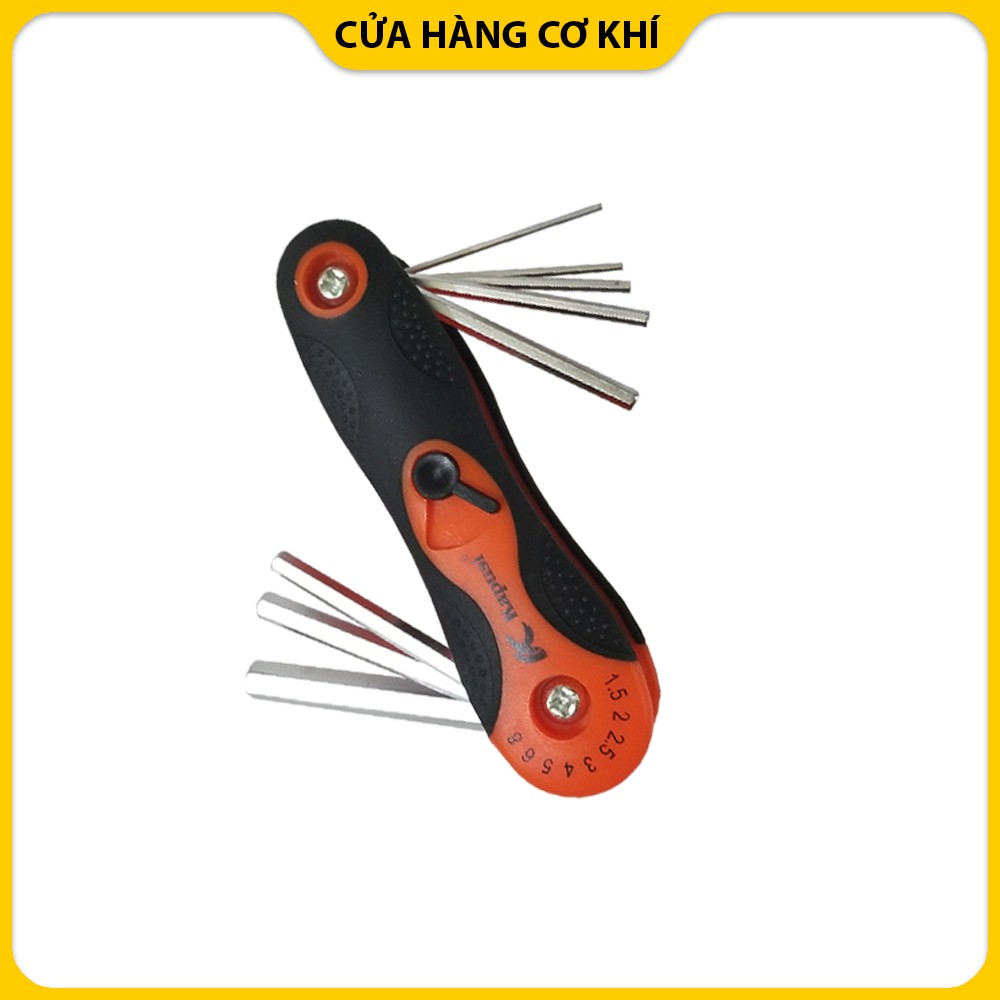 Lục giác nhật 9 cây: 1.5, 2, 2.5, 3, 4, 5, 6, 8, 10 mm  thép mạ crom với công nghệ xử lý nhiệt siêu bền