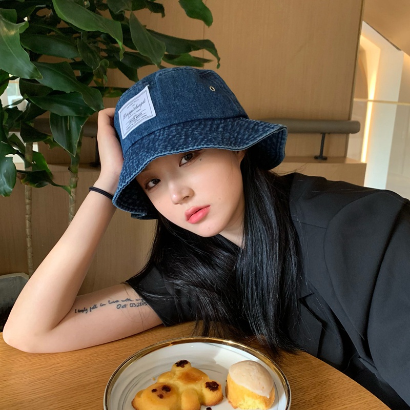 Nón tai bèo denim vành rộng chống nắng phong cách retro nhật hàn mùa hè dành cho nữ