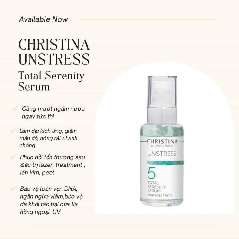 Serum Phục Hồi Da Căng Bóng Ch.ris.tina Un:stress 5 To.tal Se.renity