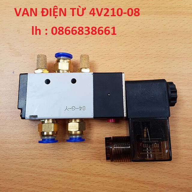 |HÀNG TỐT| Van điện từ 4V210-08 khí nén ( van 5/2, 5 cửa 2 vị trí, ren 13mm ) điện áp 220V 24V giá sỉ