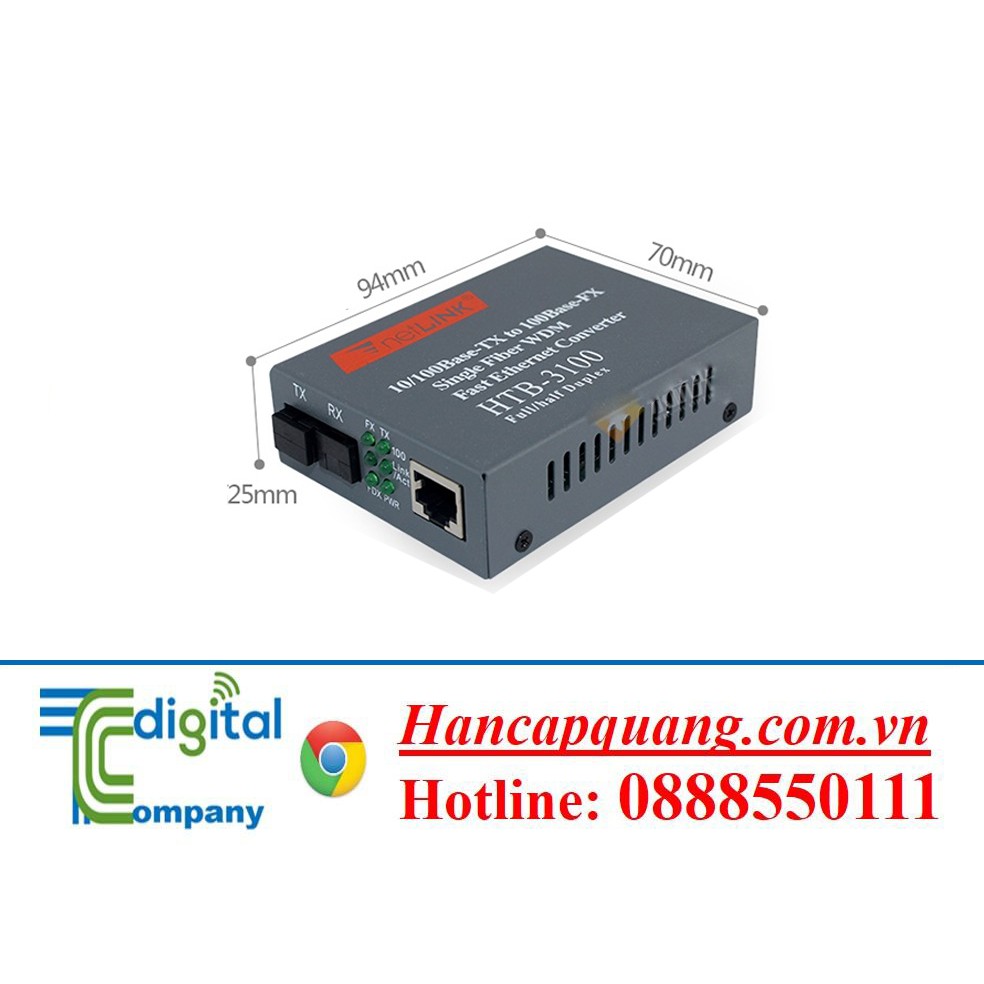 Bộ 2 converter chuyển đổi quang điện NET-LINK HTB 3100A/B