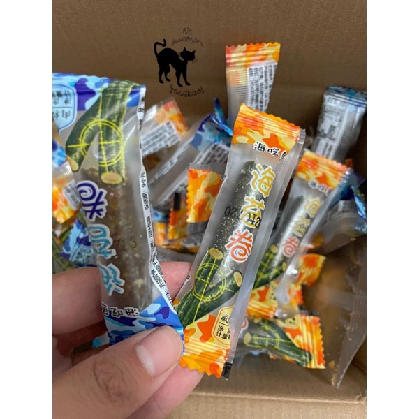 Thùng 90 thanh RONG BIỂN GIÒN MINI CUỘN CHÀ BÔNG x TRỨNG x RUỐC TÔM