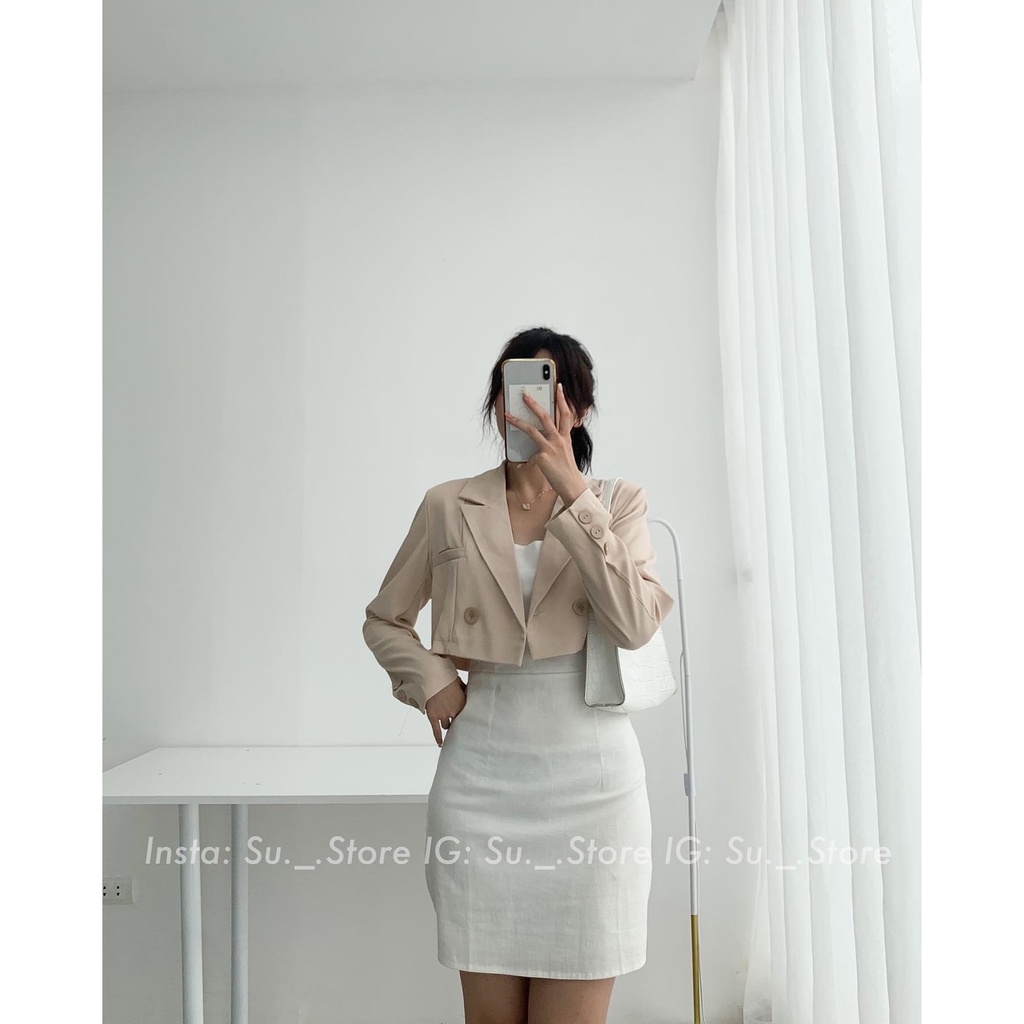 Áo blazer croptop dài tay túi giả A2317 SUSTORE | BigBuy360 - bigbuy360.vn