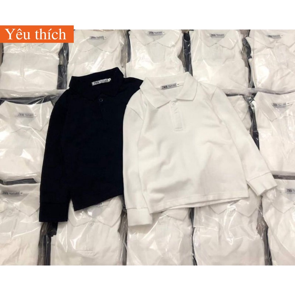 Set 2 Áo Polo trơn ZARA, áo thun có cổ cao cấp cho bé đi học đi chơi