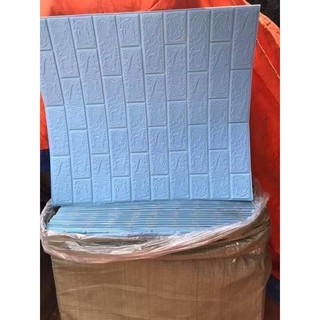 {SaLe}Xốp dán tường giả gạch màu xanh ngọc - khổ lớn 70*77 cm