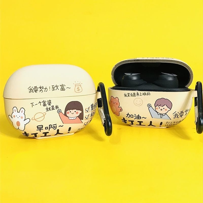 【Chất Lượng Cao】 Vỏ Bảo Vệ Hộp Sạc Tai Nghe Redmi Buds 3 Lite Youth Hình Gấu &amp; SpongeBob