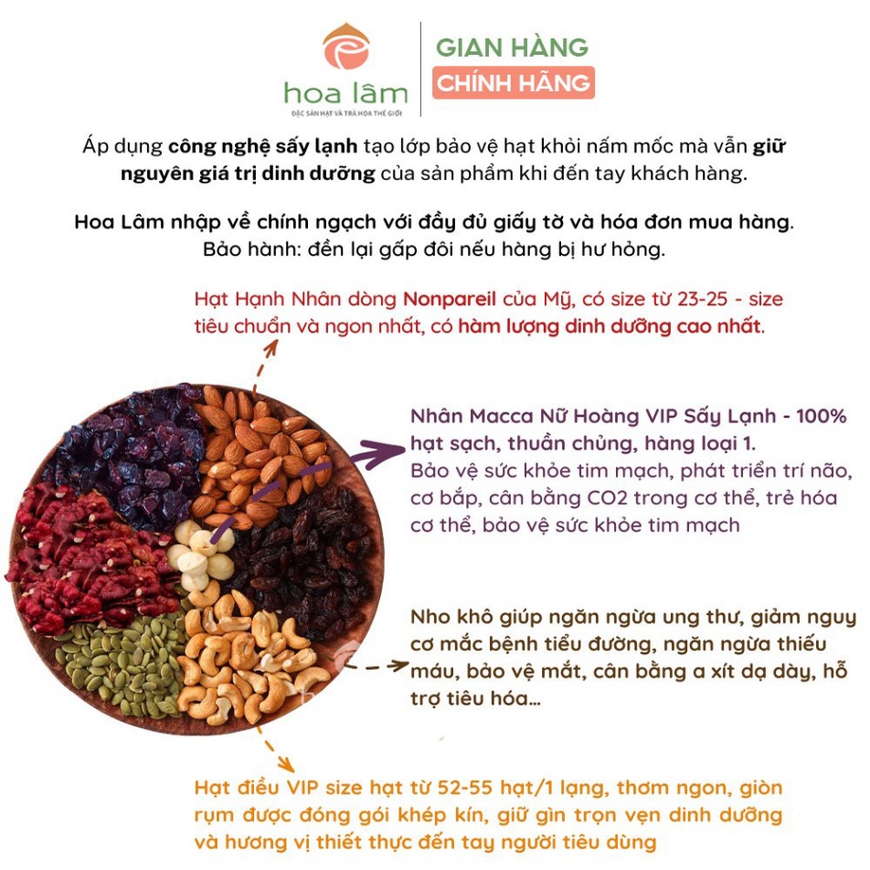 Hạt dinh dưỡng Hoa Lâm Nuts for Healthy Pregnancy cho mẹ bầu chu kì 0-3 tháng 500g