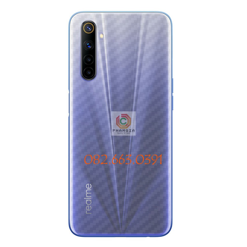 Miếng dán mặt lưng skin carbon Realme 6