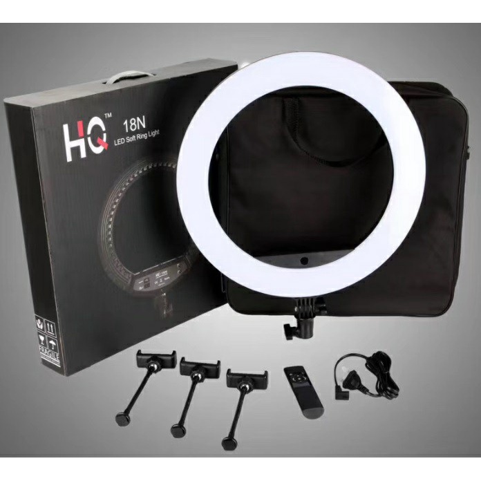 Đèn livestream 45cm HQ18N Đèn trợ sáng 3 kẹp điện thoại size 18 inch Hỗ trợ ánh sáng cho người bán hàng online, make up