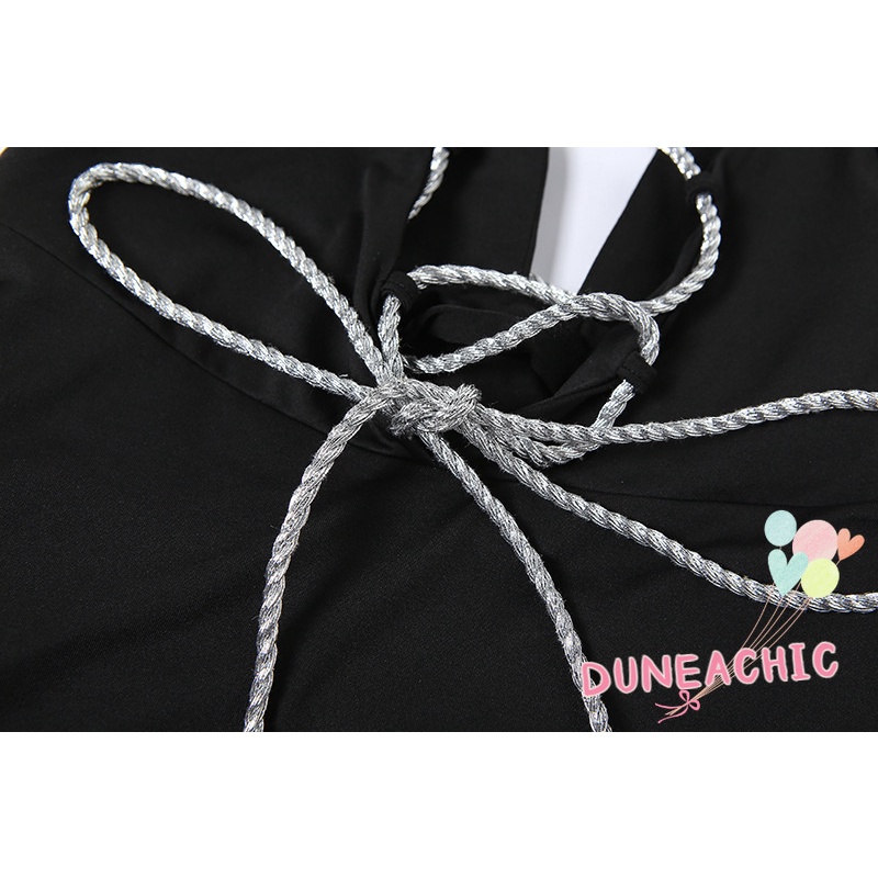 DUNEA Đầm Dự Tiệc Cổ Chữ V Khoét Sâu Thiết Kế Hở Lưng Quyến Rũ Cho Nữ