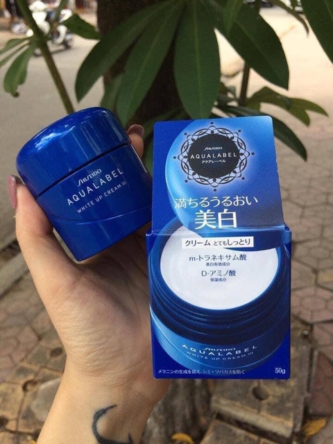 Kem dưỡng Shiseido Aqualabel White up Cream màu xanh 50g MẪU MỚI NHẤT