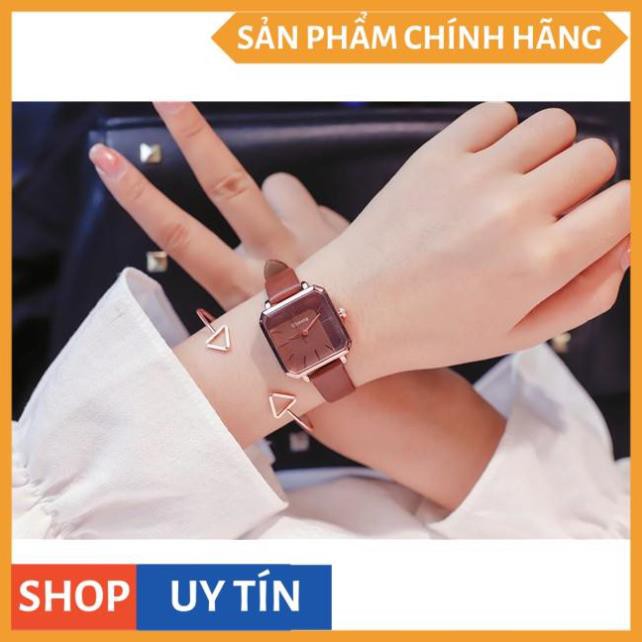 [NEW ARRIVAL] Đồng hồ nữ Ulzzang mặt vuông cá tính - HÀNG CHÍNH HÃNG - dây da mềm ôm tay