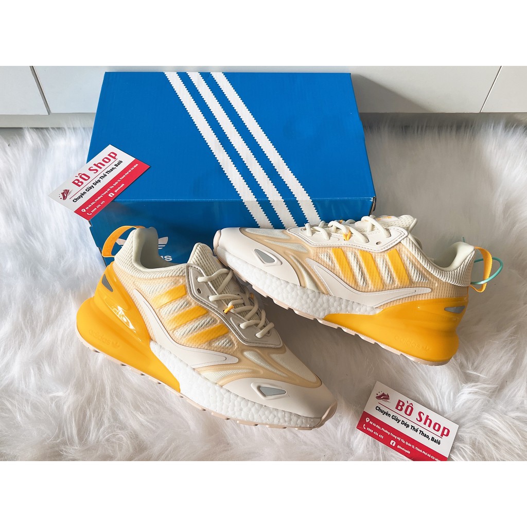 GIÀY THỂ THAO NAM NỮ ADIDAS ZX 2K BOOST 2021 VÀNG TRẮNG