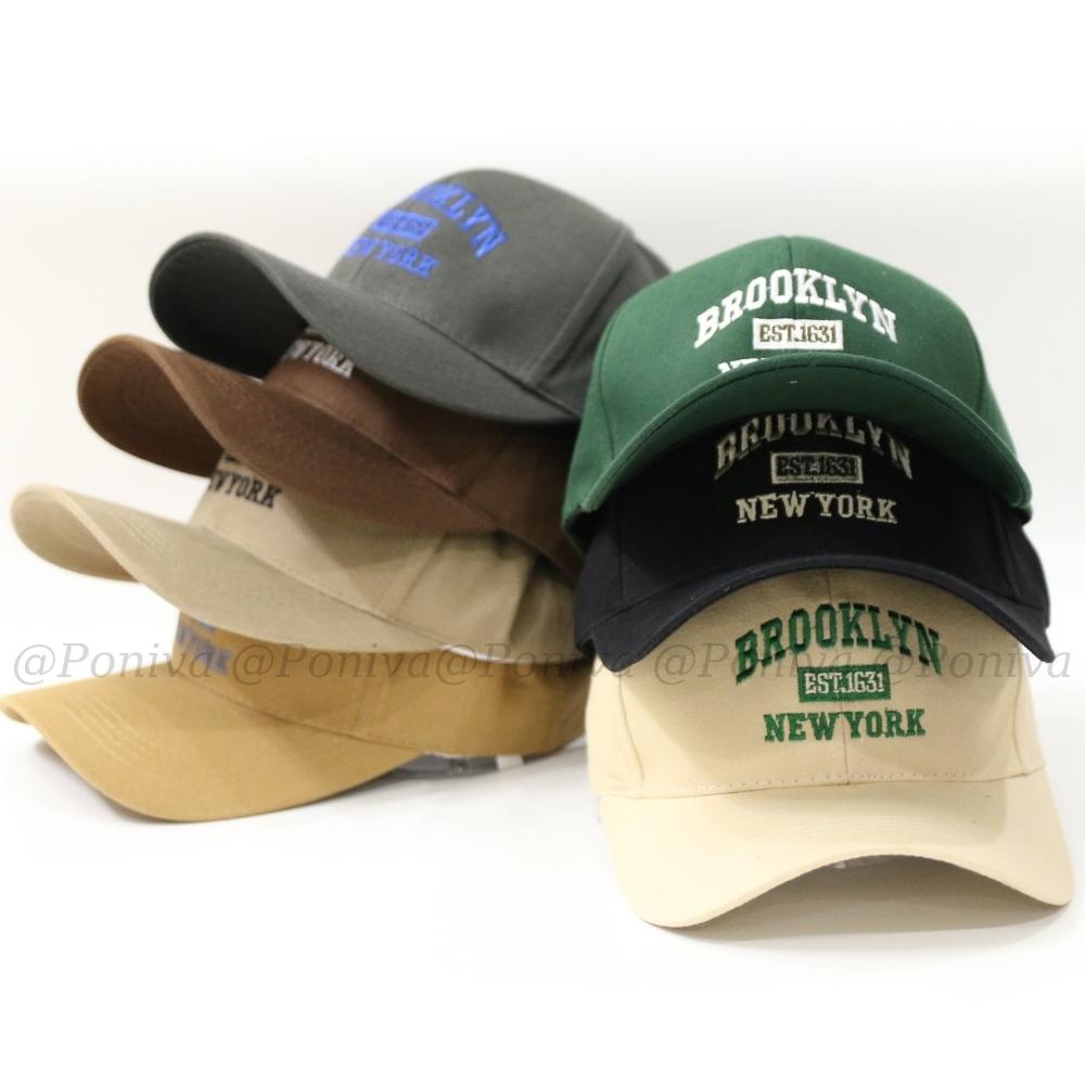 Mũ lưỡi trai ❤️ Nón kết thêu chữ BROOKLYN 1631 chất kaki cao cấp form unisex nam nữ phong cách Ulzzang PONIVA siêu hot