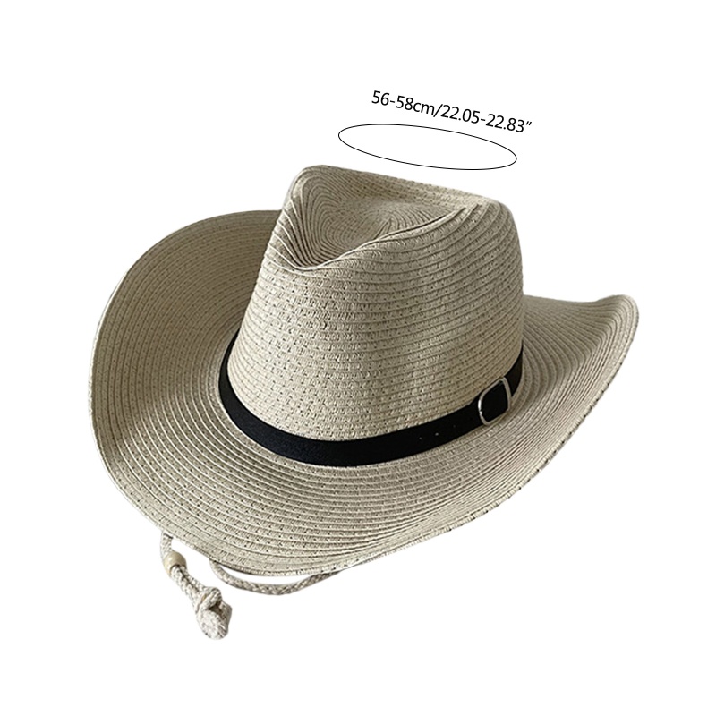 Mũ Rơm Cao Bồi Thoáng Khí Thời Trang Đi Biển Mùa Hè Cho Nữ