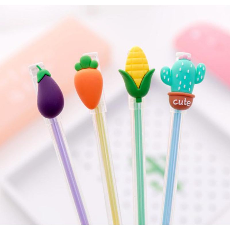 Bút nước học sinh siêu dễ thương - Bút gel cao cấp hình hoa quả cute độc lạ - Sỉ lẻ đồ dùng học tập giá rẻ