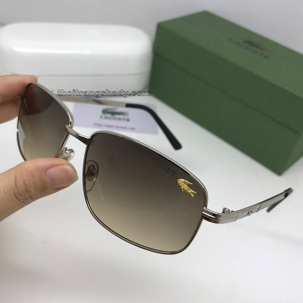 Kính Lacoste Vuông Chống Nắng Cho Nam Rêu Full Box