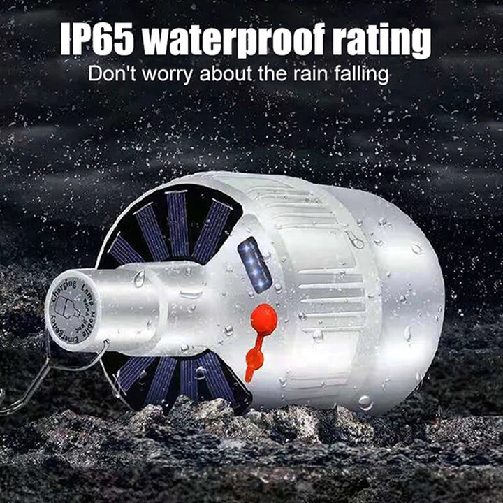 Đèn Năng Lượng Mặt Trời Sạc Tích Điện 100W, 5 Chế Độ Sáng, Có Đèn Báo Pin, Chống Thấm Nước - Tặng Kèm Điều Khiển Từ Xa
