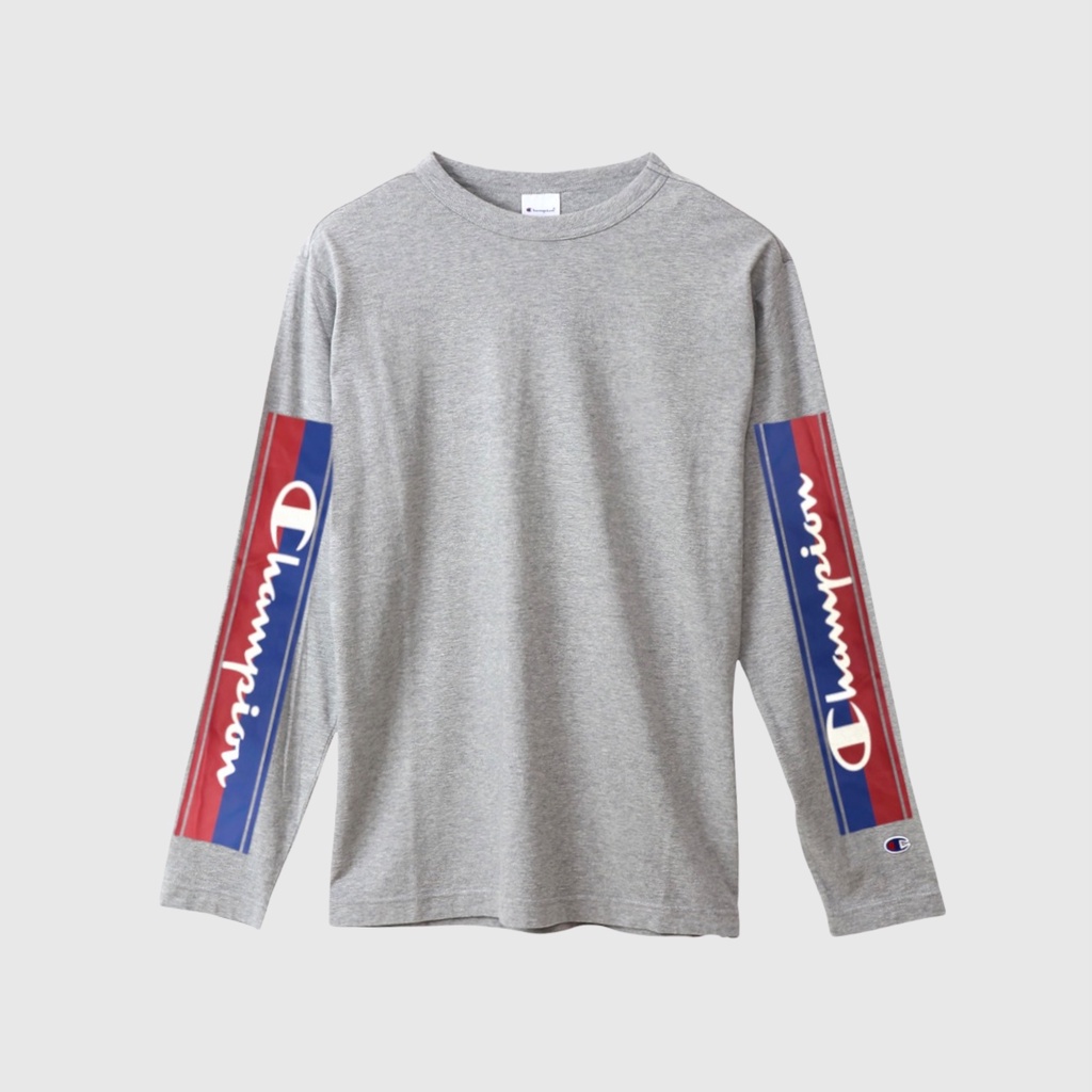 CHÍNH HÃNG | ÁO THUN DÀI TAY CHAMPION JAPAN BIG LOGO LONG SEELVE GREY (C3-NS431) | FEARLOUS.VN