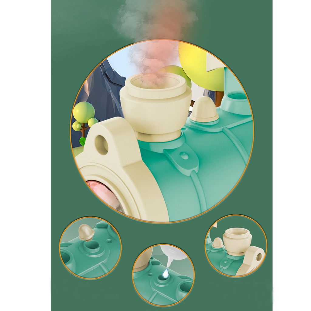 Đồ chơi Mô hình mô phỏng đầu tàu hỏa vừa phun khí chơi bóng vừa di chuyển