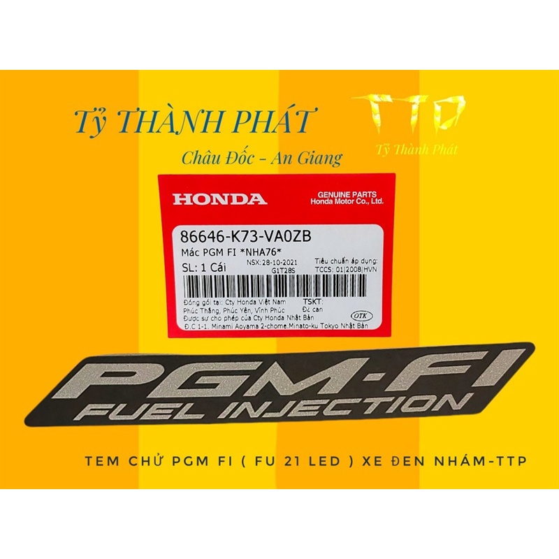 Tem Chử PGM Fi ( Fu 21 Led ) xe Đen Nhám