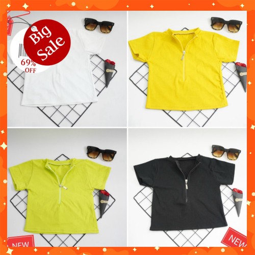 🌈𝓐̉𝓷𝓱 𝓽𝓾̛̣ 𝓬𝓱𝓾̣𝓹🌈 - Áo croptop tay ngắn thiết kế dây kéo cực cá tính ( BEST SELLER)/ áo thun nữ/ croptop