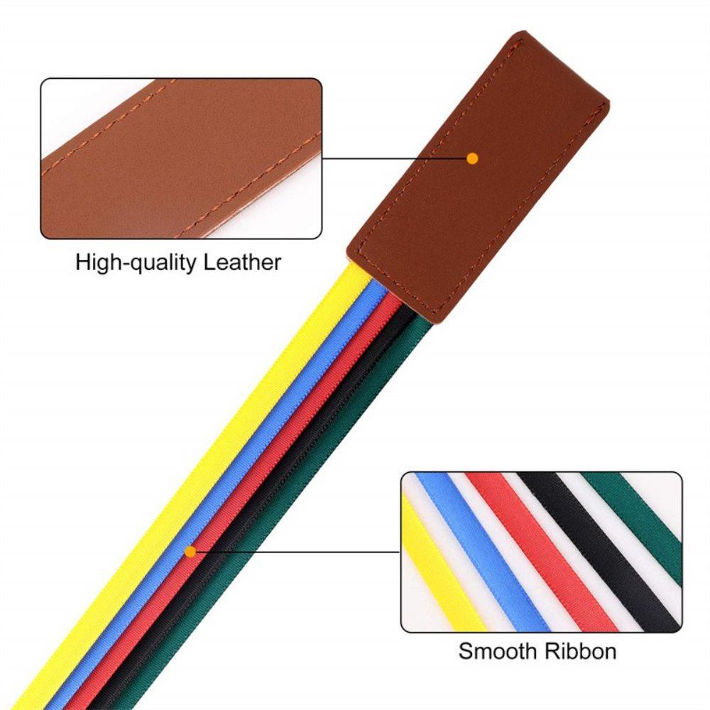 Bookmark Bằng Da PU Nhiều Màu Sắc Kèm Dây Ruy Băng Dùng Làm Quà Tặng Cho Học Sinh / Văn Phòng