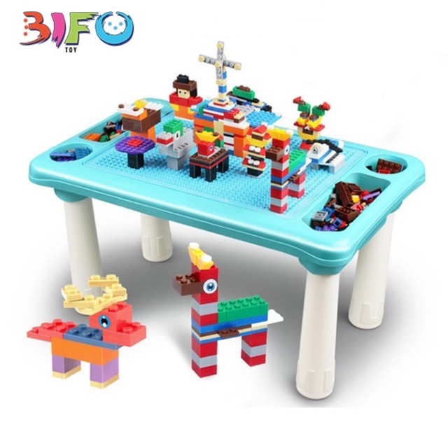 [CAO CẤP]  BÀN+GHẾ] Đồ chơi xếp hình lắp ráp LEGO kèm bàn cho bé