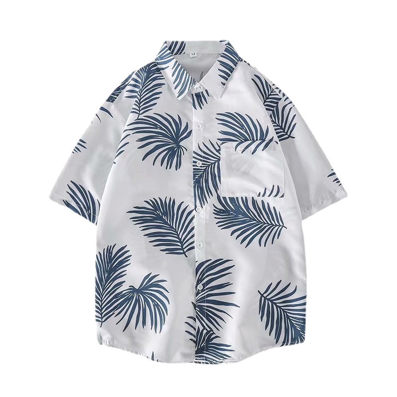 Áo Sơ Mi Tay Ngắn Dáng Rộng In Họa Tiết Lá Phong Phong Cách Hip Hop Thời Trang Mùa Hè Cho Nam Và Nữ Size M-3XL