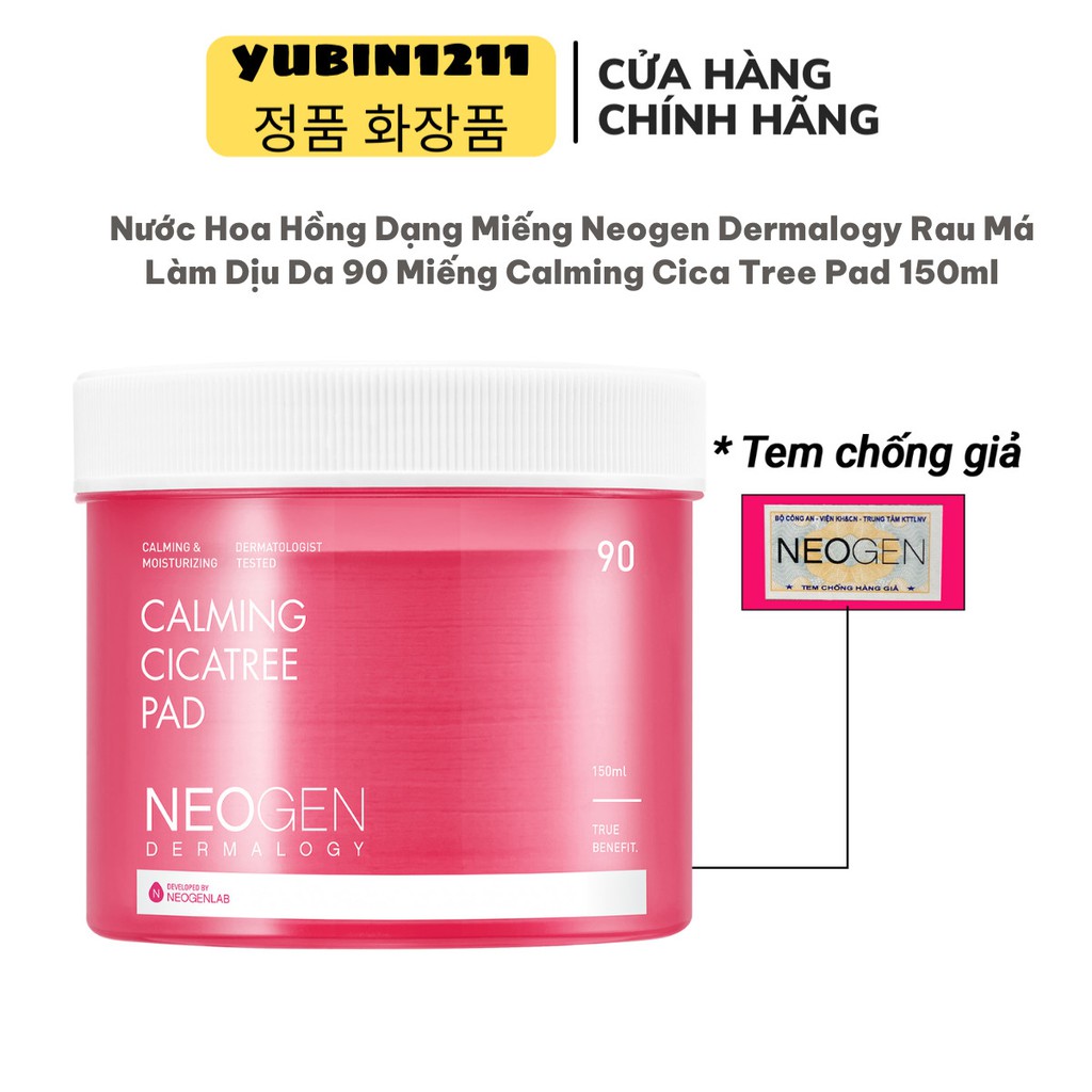 Toner Pad Rau Má Phục Hồi Da Nhạy Cảm Neogen Dermalogy Calming Cica Tree Pad 90 Miếng