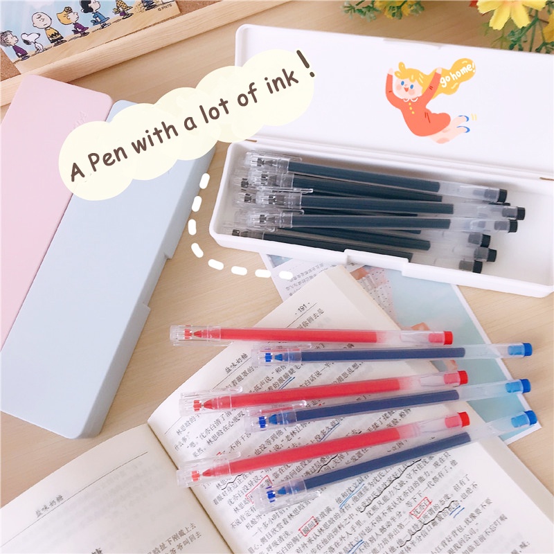 Công suất lớn Bút gel 0,5MM Bút mực đen xanh đỏ cho học sinh ôn thi Dụng cụ viết