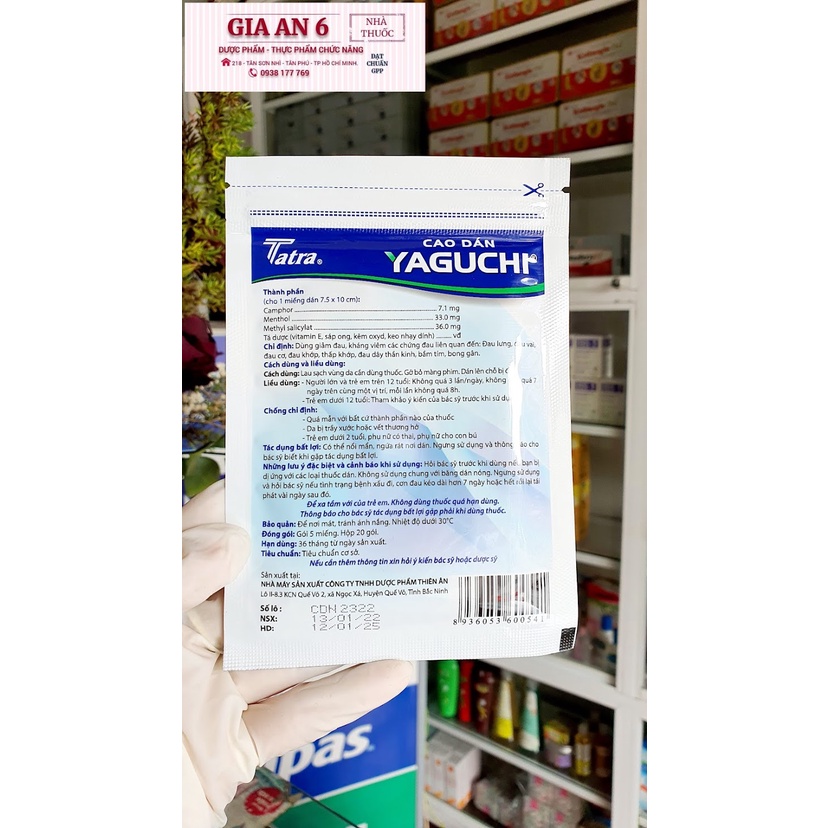 CAO DÁN THẢO DƯỢC YAGUCHI - TÚI 5 MIẾNG