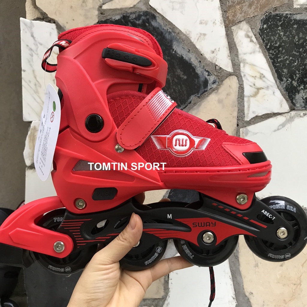 Giày trượt patin sáng led mẫu mới SWAY, tặng kèm bảo hộ chân tay, bánh cao su trượt mượt và êm TOMTIN SPORT