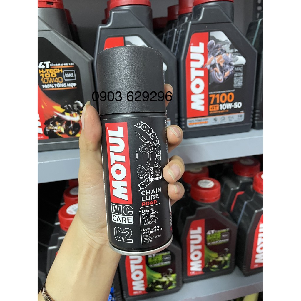Chai xịt sên Motul MC C2 150ml Care Chain Lube Road - vệ sinh xên xích xe máy cao cấp