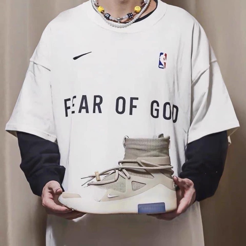 Áo thun tay lỡ Fear of god in ngực, áo thun nam nữ unisex