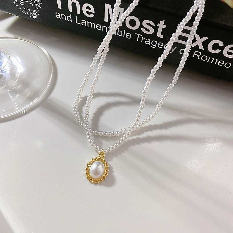 Vòng Cổ Choker Nhiều Lớp Đính Ngọc Trai Đơn Giản Thời Trang
