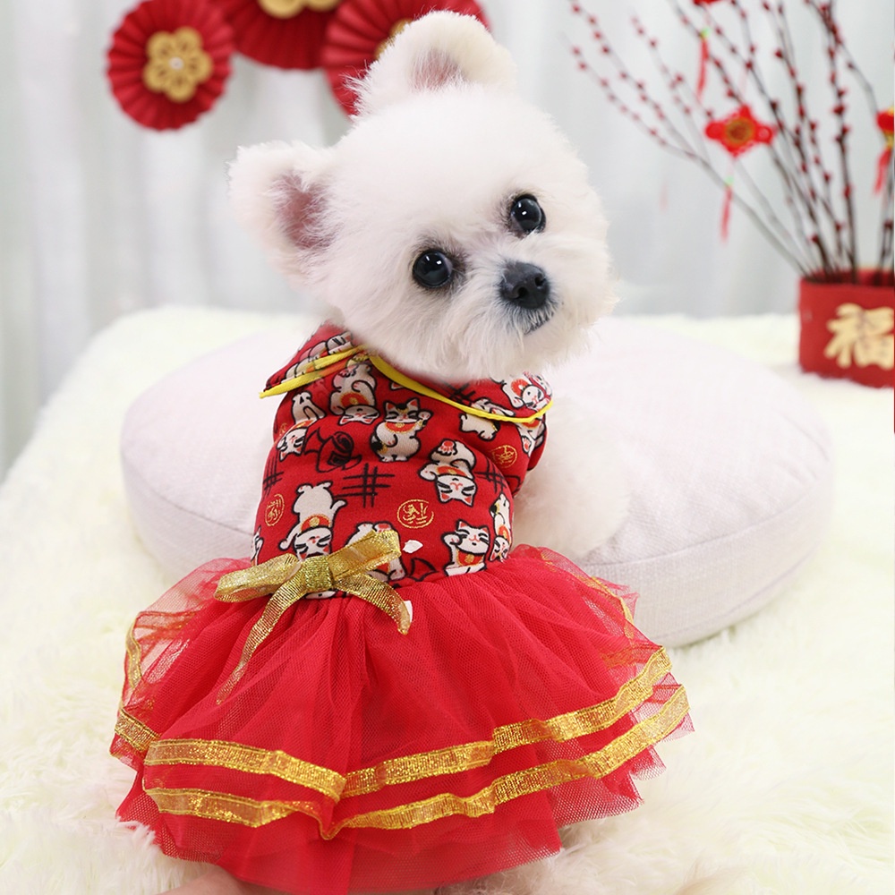 Đầm Nhung Mỏng Hai Lớp Giữ Ấm Mùa Thu Đông Dành Cho Thú Cưng