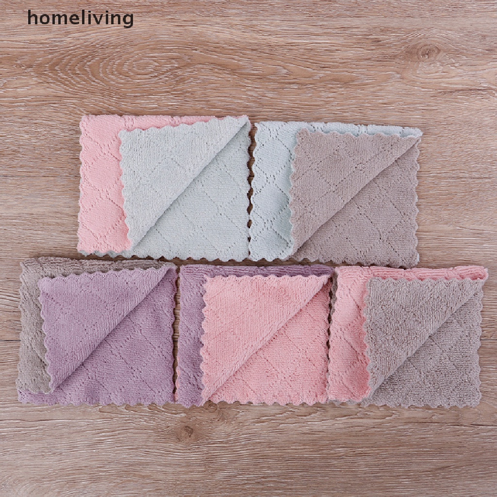 Khăn Lau Chén Dĩa Hình Vuông Bằng Sợi Micro Tiện Dụng Cho Nhà Bếp