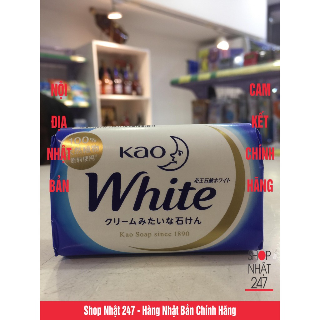 [Hỏa Tốc HN] Xà bông Kao White màu xanh 130g Nôi địa Nhật Bản