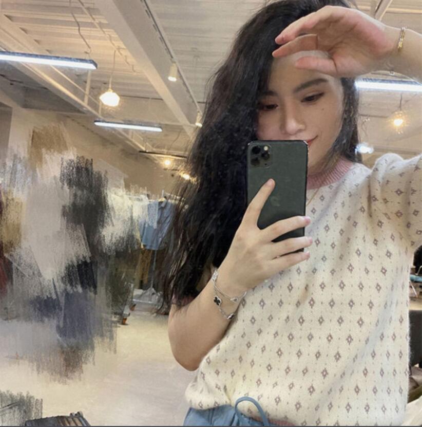 Áo croptop dệt kim SUXI tay ngắn cổ tròn phong cách mùa hè thời trang cho nữ