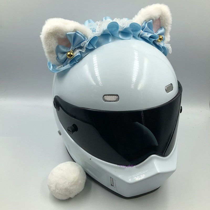 Cat Ear Motorcycle Helmet Accessories Cute Women Knight Helmet Accessories Plush Ear