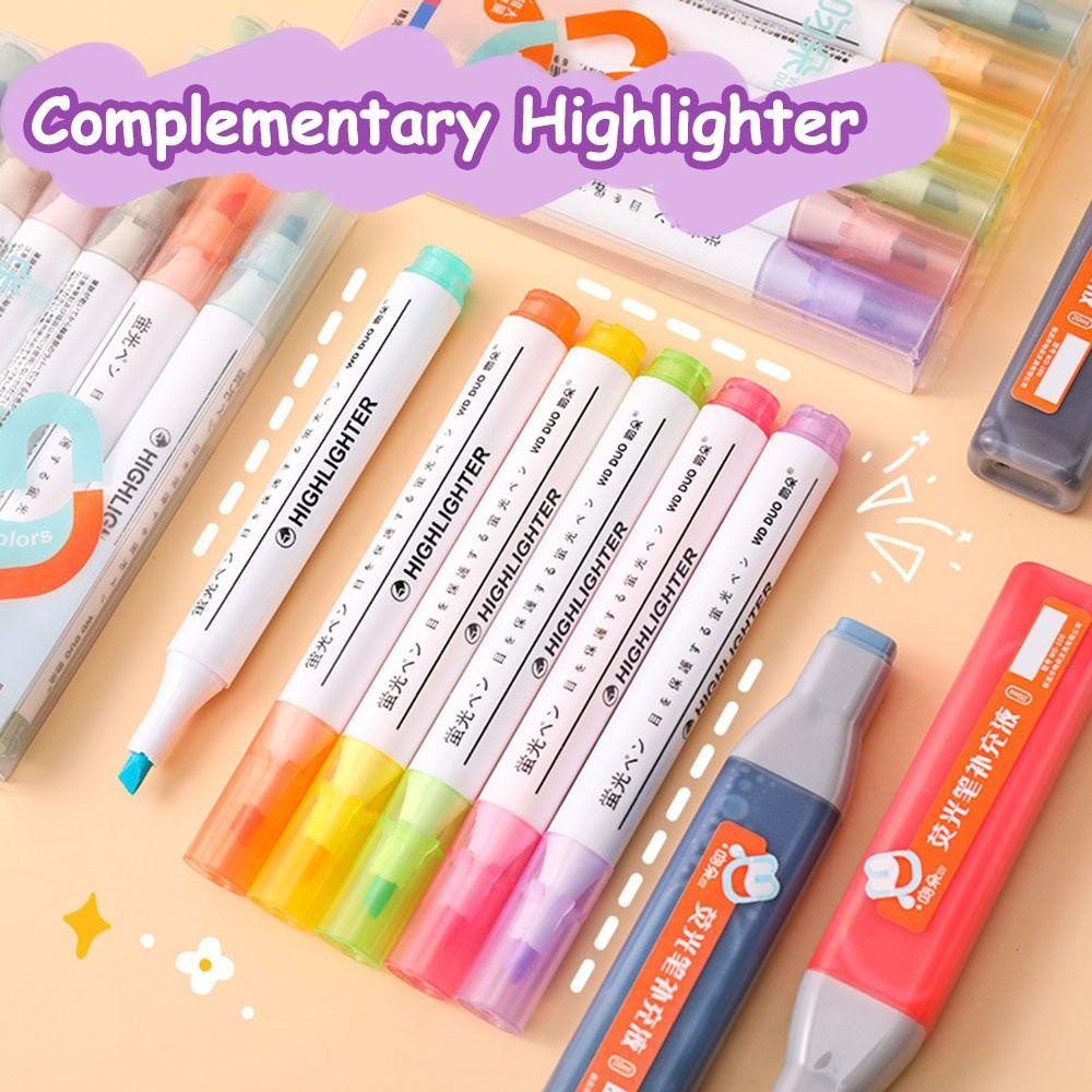 CHOOKEY Set 6 Bút Bắt Sáng Nhiều Màu Sắc Dùng Trong Trường Học / Văn Phòng