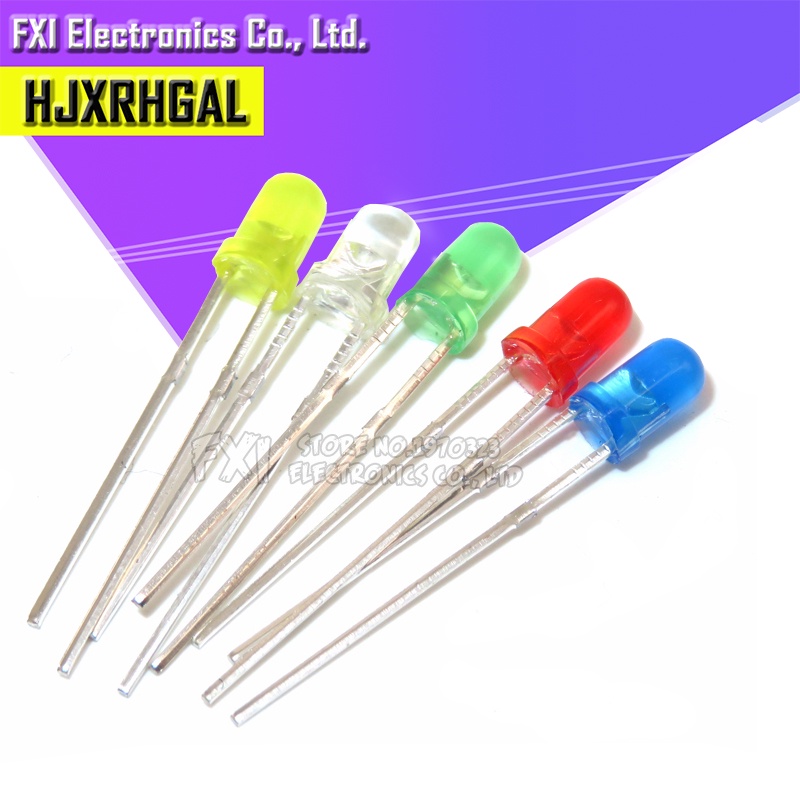 Bộ 100 Đèn led 3mm Nhiều Màu Sắc
